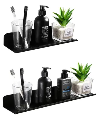 Produktbild von Duschablage Duschregal Wandregal - Ohne Bohren - Selbstklebend - Aluminium - Schwarz - 30 x 40 cm - Für Bad, Küche und Schlafzimmer