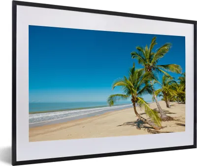 Produktbild von MuchoWow® MuchoWow® Gerahmtes Poster Strand - Meer - Palme 60x40 cm - Poster mit zchwarzem Bilderrahmen - Schlafzimmer - Plakat in Rahmen - Drucken
