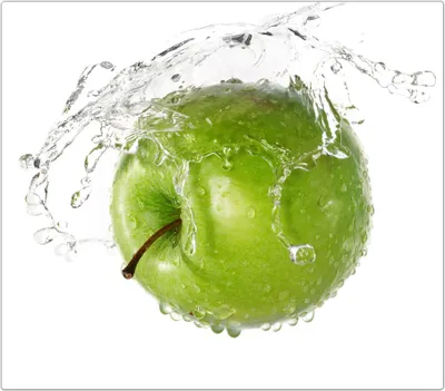Produktbild von Spritzschutz Herdabdeckplatte Schneidebrett aus Glas Apfel auf Wassersplash 1-Teilig (60x52cm)