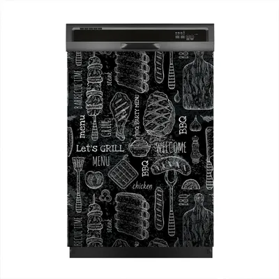Produktbild von Magnete Dekorative 60x80 cm Küche Magnetmatte Spülmaschine - BBQ Skizze Kreidetafel