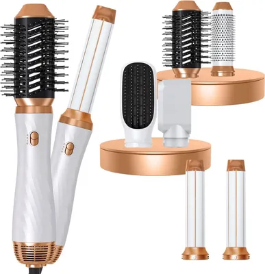 Produktbild von UKLISS 6-in-1-Haarstyler, 1000 W, mit Luftlockenstab, Weiß