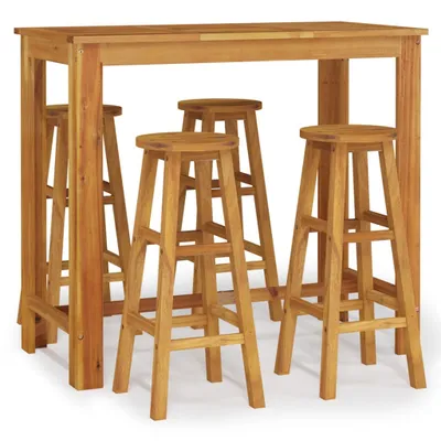 Produktbild von 5-tlg. Gartenbar-Set Massivholz Akazie