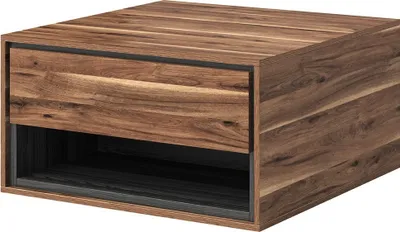 Productafbeelding van Salontafel design met 2 laden en opbergvakken - Collectie SYLVA - Kleur eiken en grijs