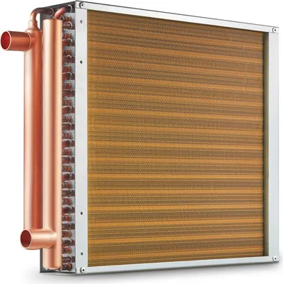 Productafbeelding van 40,64 x 40,64 cm warmtewisselaar, 3-rijig, met koperen aansluitingen van 9,53 mm en 193 lamellen