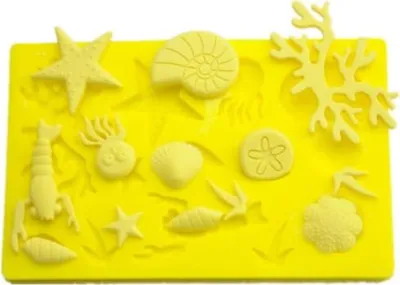 Produktbild von Silikonform Meerestiere 2-8 cm lebensmittelecht für Konfektdekorationen