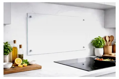 Produktbild von Küchenrückwand Spritzschutz – ESG Hartglas 90 x 50 cm, Fliesenspiegel, Herdspritzschutz und Wandschutz für die Küche