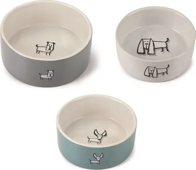 Produktbild von Beeztees Hundennapf Keramik 18,5 x 18,5 x 7,5 cm, Größe:Lou grau  2000 ml