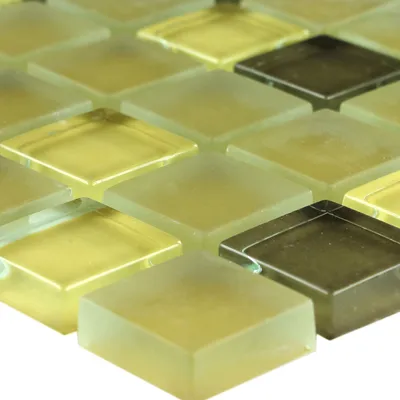 Produktbild von Glasmosaik Fliesen Yellow 23x23x8mm