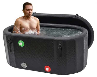 Produktbild von Aufblasbare Eisbadewanne, 150 x 80 x 67 cm, 370 L Kapazität, PVC-Material, Gewicht: 15,2 kg, Temperaturbereich: -5 bis 40°C