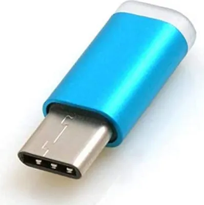 Produktbild von System-S USB Typ C Stecker auf Micro USB Buchse Adapter Converter in blau