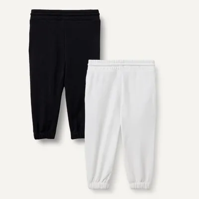 Immagine prodotto di A. Pantaloni da jogging in cotone per bambini, confezione da 2, nero/bianco, taglia 2 anni