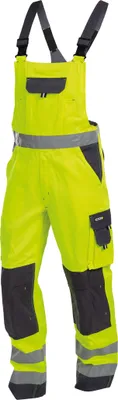 Produktbild von DASSY Warnschutz Latzhose TOULOUSE Gr. 42 STANDARD  gelb/grau