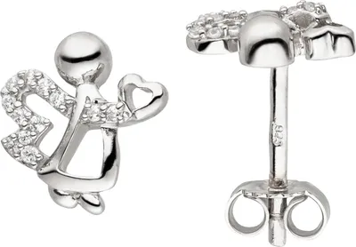 Produktbild von JOBO Ohrstecker Engel 925 Sterling Silber 24 Zirkonia Ohrringe
