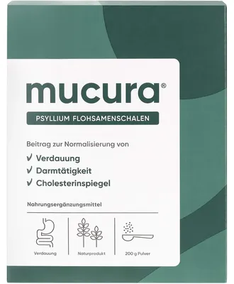 Obrázek produktu pro Mucura psyllium husk prášek na trávení, střevní pomalost, hladina cholesterolu, 200 g prášku