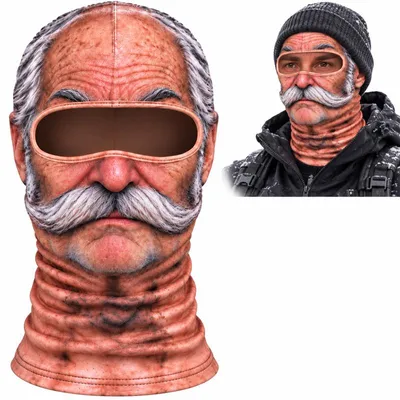Produktbild von Lustige Balaclava mit Gesichtsprint, Winter Sturmhaube für Erwachsene, Skimaske mit Augenöffnung, für Ski, Snowboard, Party und Verkleidung-2