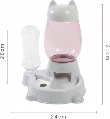 Obrázok produktu pre QLS dávkovač vody a krmiva 2v1 pre mačky psy 2,2L suchého krmiva sivá 10968