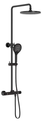Produktbild von Duschsäule Thermostat 4011 PRO - Edelstahl - Schwarz - Inkl. Duschkopf & Handbrause