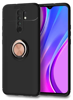 Produktbild von NALIA Ring Handy Hülle für Xiaomi Redmi 9, Silikon Case Cover mit Finger Halter Rose Gold