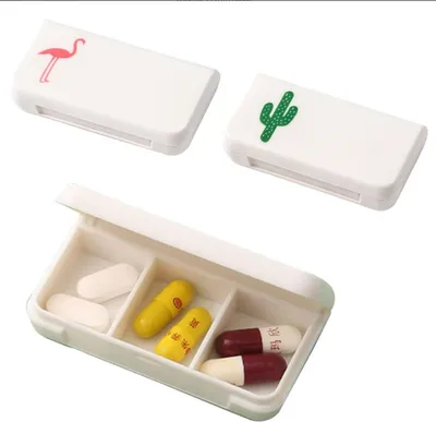 Produktbild von Pillendosen,Journalierbox,Kleine Pillendosen,Medikamentenbox, Tasche für Tabletten Tragbar Medikamentenspender mit 3 Fächern,3 Stück