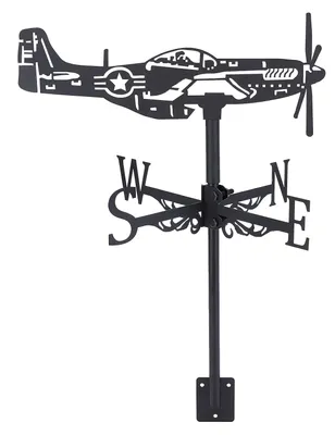 Metall-Wetterfahne Fighter, Retro, 34×53 cm, Windrichtungsanzeiger