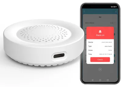 Obrázok produktu pre Inteligentná siréna s alarmom, hlasná, 100 dB, bezdrôtový alarm s detektorom pohybu