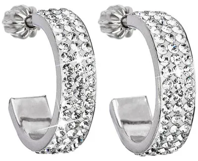 Produktbild von Silber Ohrringe Halbkreise 31119.1 Kristall