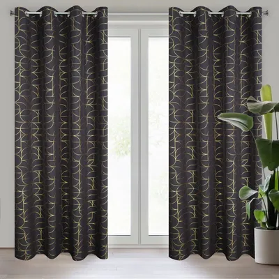 Produktbild von Vorhang EVI schwarz gold 140x250 cm  Ösen Ösenvorhang
