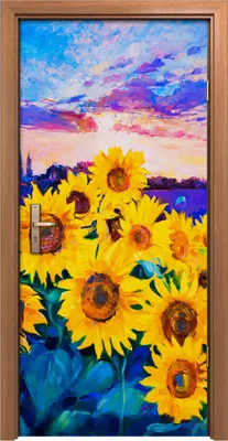 Produktbild von Türposter 90x200 cm Türaufkleber Türtapete Türfolie Klebefolie SonnenBlumen Malerei Impressionismus