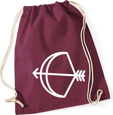 Produktbild von Huuraa Turnbeutel Schütze Sternzeichen Symbol 12 Liter Burgundy Baumwolle Rucksack Geschenkidee