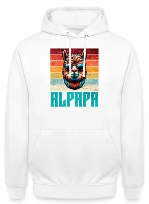 Produktbild von Spreadshirt Alpapa Cooles Lama Papa Uni Hoodie, XL, Weiß