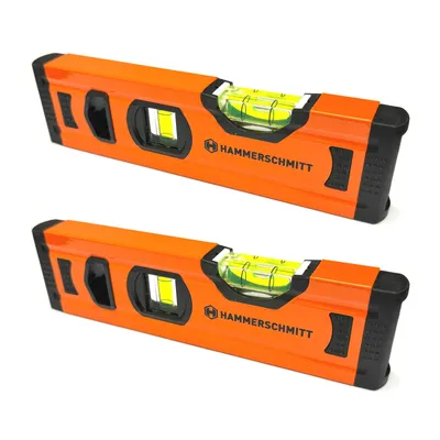 Produktbild von 2x Mini Aluminium Wasserwaage 20 x 5 x 2 cm Horizontal und Vertikallibelle Richtwaage