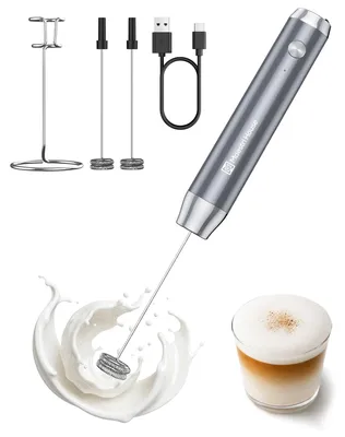 Oplaadbare Melkopschuimer, Handheld, 2 Schneebesen, USB-C