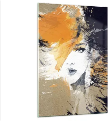 Produktbild von Bilder auf glas - Einteilig - Abstraktion Frau - 80x120cm - Glasbilder - Wandbilder - Bilder - zum Aufhängen bereit - Wanddekoration aus Glas - Glas Bilder - Wandbild auf Glas - GPA80x120-3656