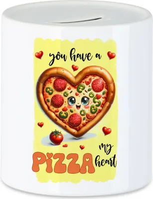 Produktbild von You Have a Pizza My Heart Spardose Pizza Liebe Herz Valentinstag Geschenk