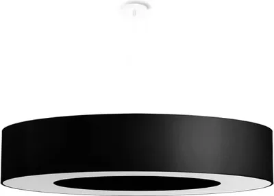 Image de Lustre SATURNO 90 noir 8xE27 15W tissu/PVC/acier 112x90x90cm Sollux Lighting
