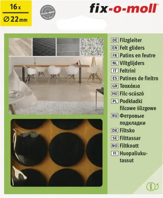 Produktbild von Filzgleiter rund 22mm braun fix-o-moll