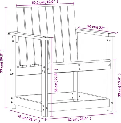 Produktbild von vidaXL Gartenstuhl 62x56x77 cm Massivholz Douglasie