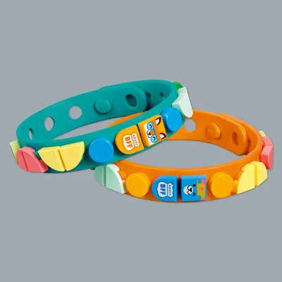 Produktbild von LEGO 41918 DOTS Abenteuer Freundschaftsarmbänder, 2 x Kinderarmband und bunte Steinchen, Kinderschmuck, Basteln
