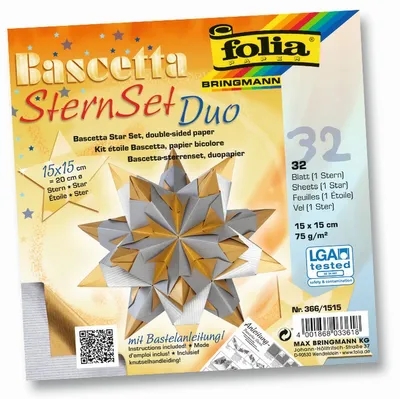 Zdjęcie produktu dla folia 366/1515 Ulotki Bascetta star, 150 x 150 mm, srebrne/złote(S)