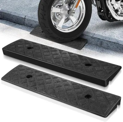 Produktbild von Schwellenneigung 2 Stk - Universal Pick-up Platte - Erleichterter Zugang - Rutschfester Gummi - 495 cm Länge - Schwarz