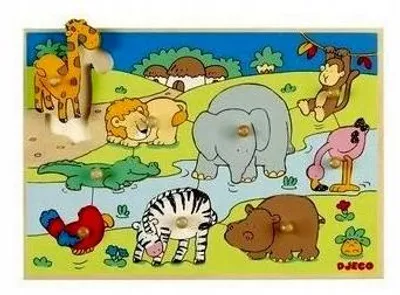 Produktbild von Djeco Holzpuzzle 9 Teile Tiere