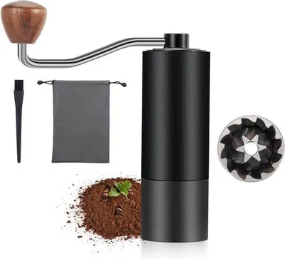Zdjęcie produktu dla Ręczny młynek do kawy – stożkowe żarna ze stali nierdzewnej – ręczna regulacja – przenośny młynek do espresso – pojemność 20 g