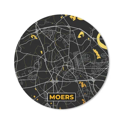 Produktbild von MuchoWow® Mauspad Mousepad Moers - Karte - Stadtplan - Gold - Deutschland 40x40 cm - Mousepads - Maus Mat - Pad - Mausunterlage - Schreibtisch Accessoires
