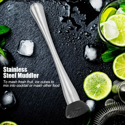 Produktbild von Cocktailstiel aus Edelstahl, ideal zum Mixen von Mojito- und Fruchtgetränken sowie zum Selbermachen von Wein und anderen Getränken.