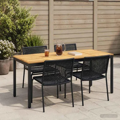 Produktbild von Möbel Gartentisch Weiß und Schwarz 147 x 88,5 x 75 cm - Gartentische &23998