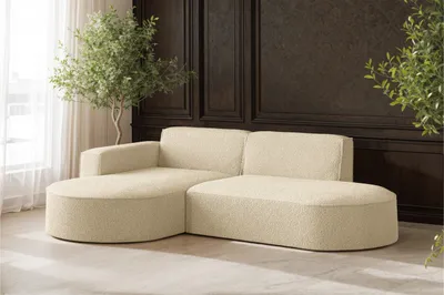 Produktbild von Kaiser Möbel Ecksofa, Sofa L-Form Designer Modena stoff Quelle Ecru Links