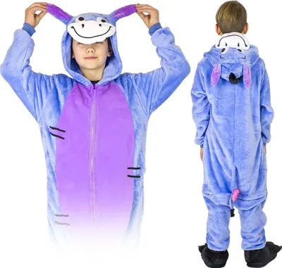Obrázek produktu pro ZOLTA Overal Onesie pro děti - měkké, příjemné, uni pyžamo - teplé pyžamo pro dívky a chlapce - kostým na párty a Halloween - velikost S M L