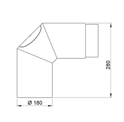 Produktbild von Ofenrohr / Rauchrohr Bogenknie 90° Ø180mm Senotherm schwarz mit Tür
