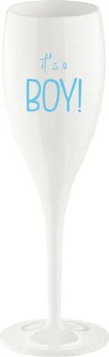 Obrázek produktu pro Koziol Cheers No. 1 It S A Boy sklenice na šampaňské, plast, Bavlna White, 100 ml, 4033525