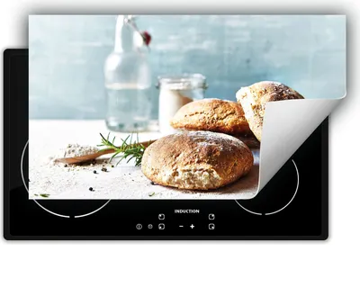 Produktbild von DarHaus Herdabdeckplatte 90x52 cm Anti Rutsch Matte Aufrollbar, Brot